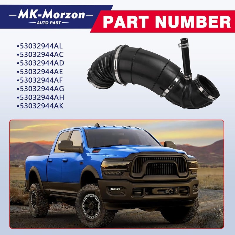 MK-Morzon 6.7 Cummins Air Intake Hose 696-207 Compatible with 2007-2018 Dodge Ram 2500 3500 4500 5500 6.7L Diesel Engine Air Intake Hose Replaces# 53032944AL 53032944AC - Image 2